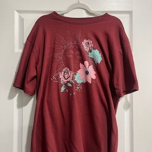 very oversized sun & flowers t shirt